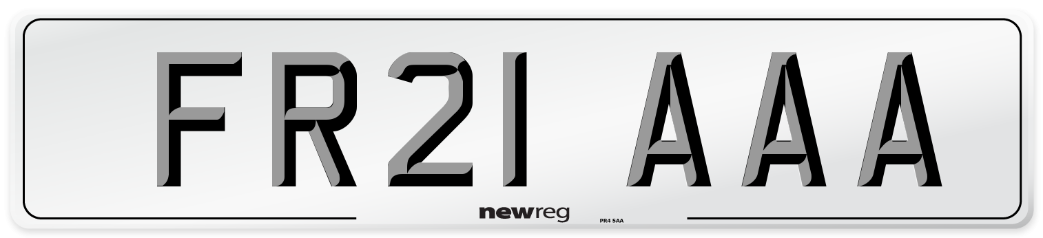 FR21 AAA Number Plate from New Reg